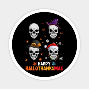 Skull Costume Halloween Thanksgiving Christmas Happy Hallothanksmas Magnet